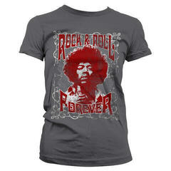 T-shirt Jimi Hendrix Rock 'n Roll Forever Dark Grey XL Feminino T-shirt
