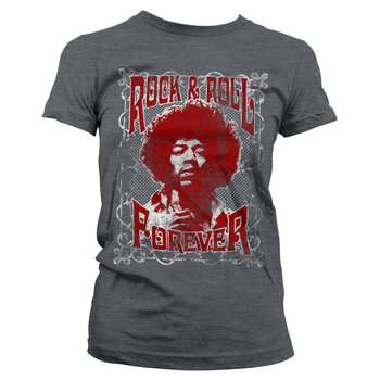 Skjorte Jimi Hendrix Rock 'n Roll Forever Dark Heather 2XL Dame Skjorte - 1