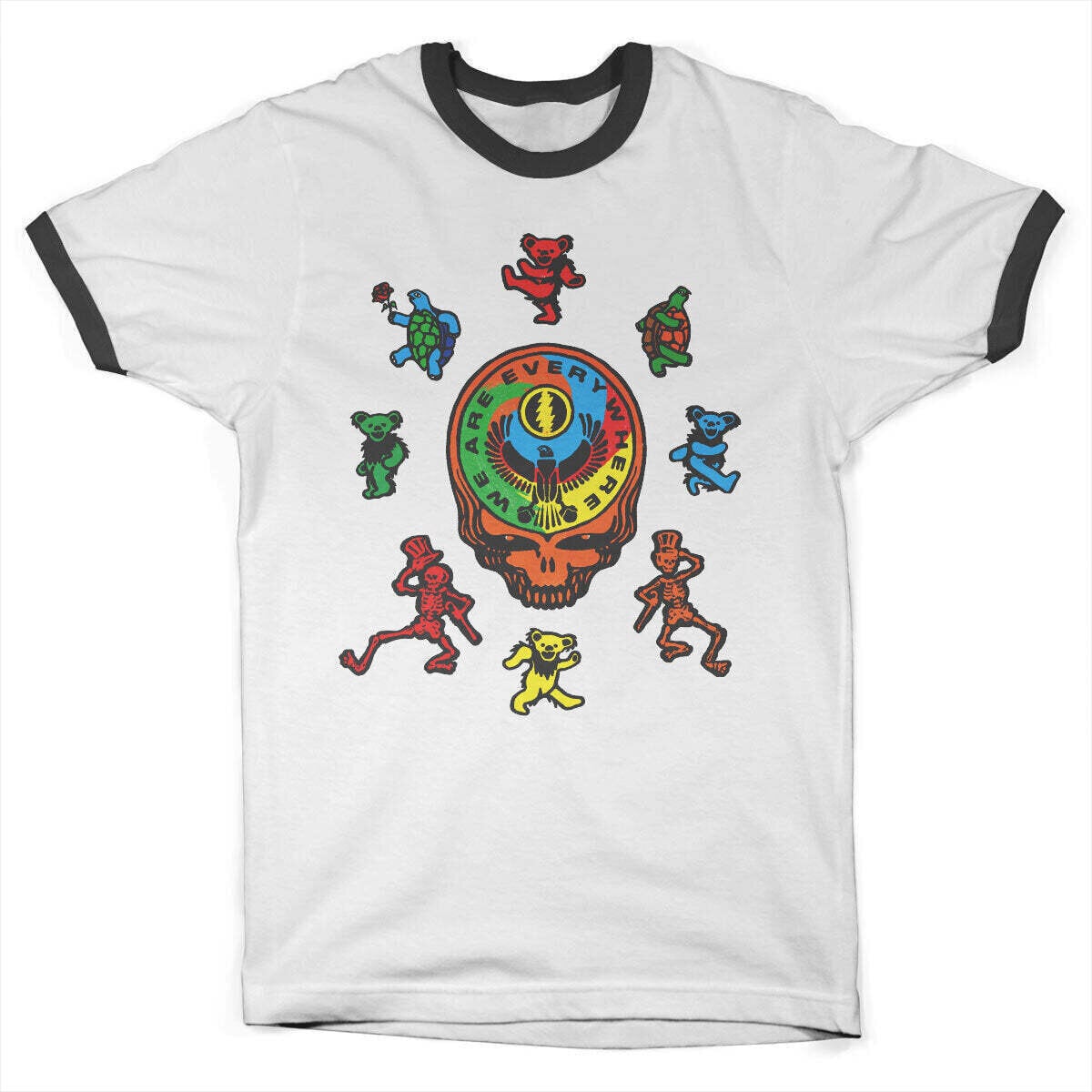 T-särk Grateful Dead Dead Egyptian Ringer White/Black 2XL T-särk