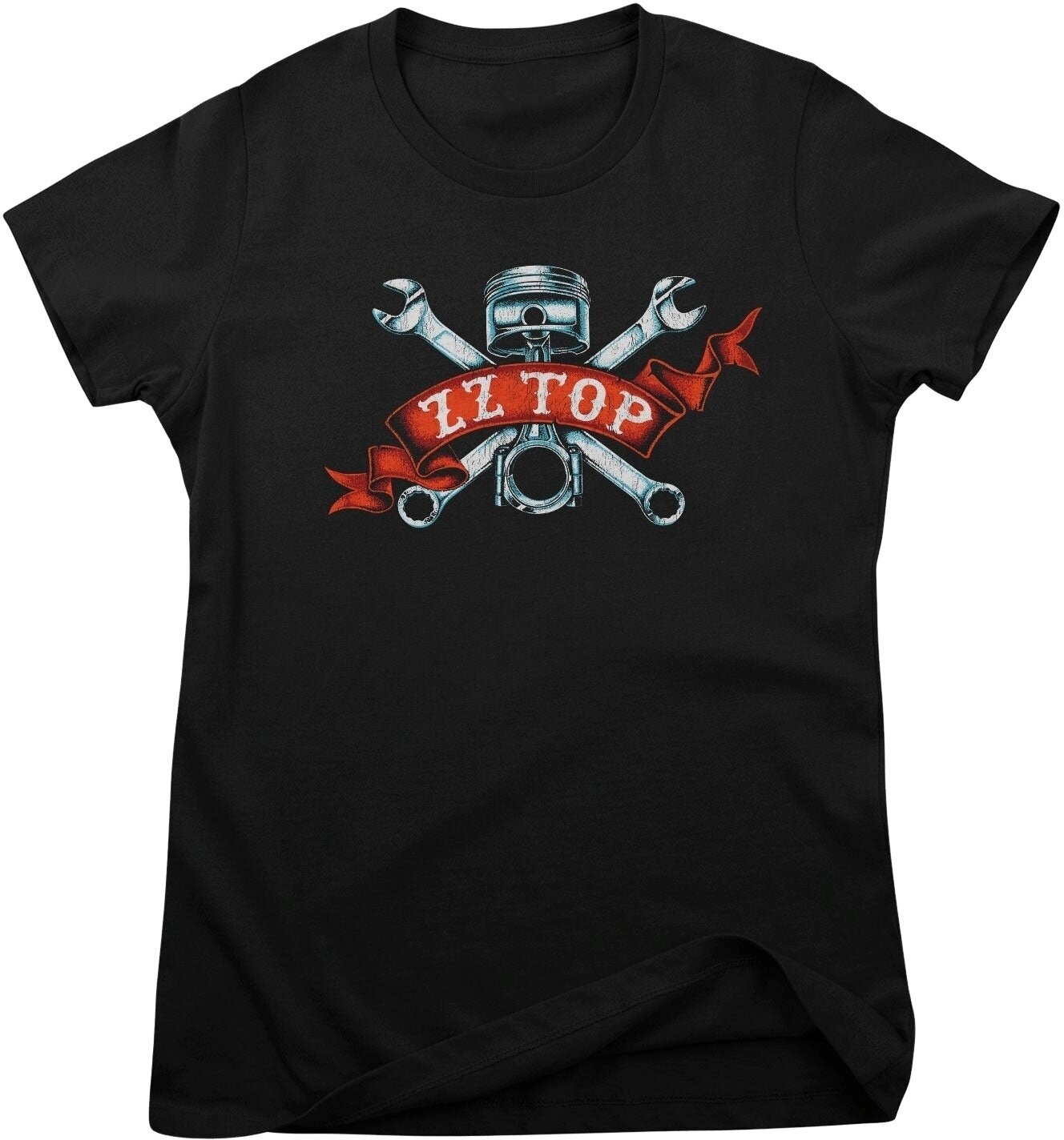 Skjorte ZZ Top Piston Flag Black M Dame Skjorte