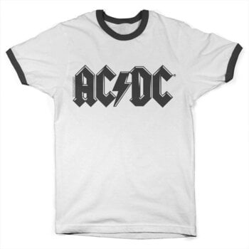 T-särk AC/DC Black Logo Retro Ringer White/Black 2XL T-särk - 1