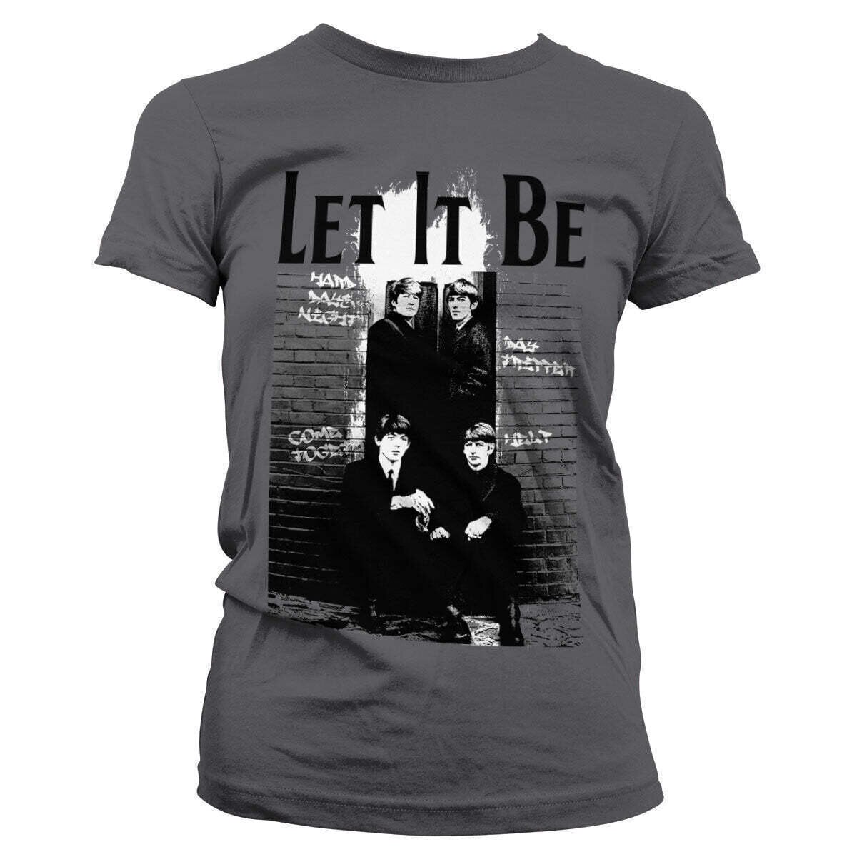 Camiseta de manga corta The Beatles Let It Be Dark Grey S De mujer Camiseta de manga corta