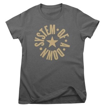 T-shirt System of a Down Circle Star Logo Dark Grey XL Feminino T-shirt - 1