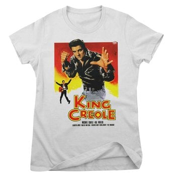 T-shirt Elvis Presley King Creole Retro Movie Poster White S Feminino T-shirt - 1