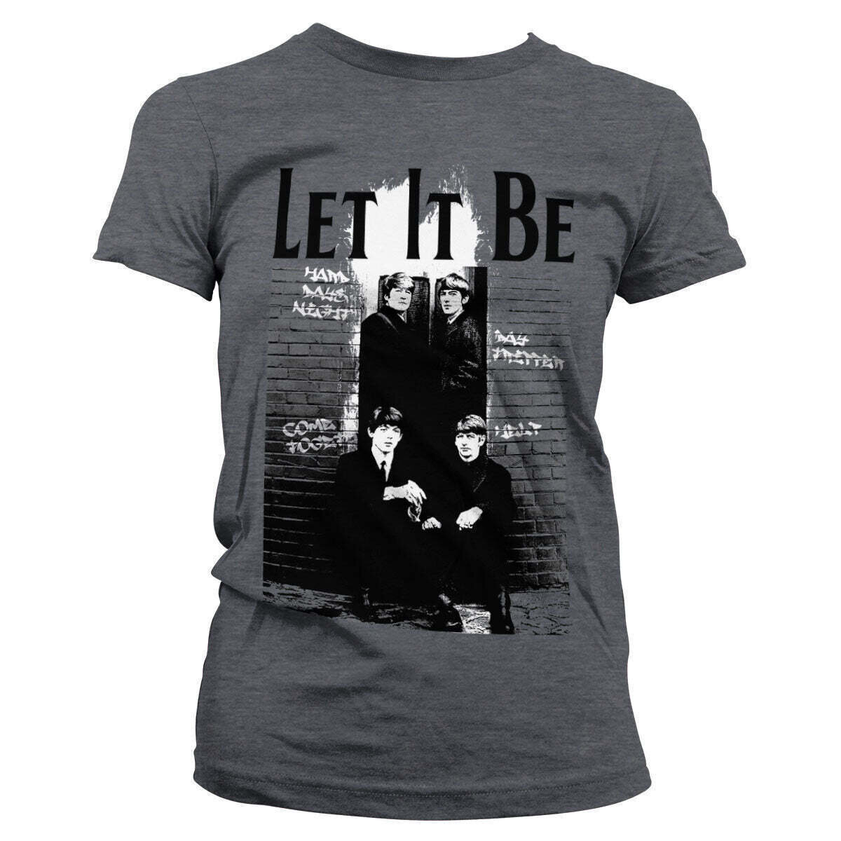 T-shirt The Beatles Let It Be Dark Heather XL Feminino T-shirt