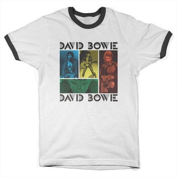 T-shirt David Bowie Retro Bowie Halftones Ringer White/Black S T-shirt - 1
