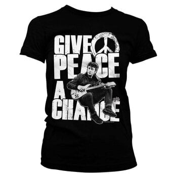 Marškinėliai John Lennon Give Peace A Chance Black 2XL Moteriški Marškinėliai - 1