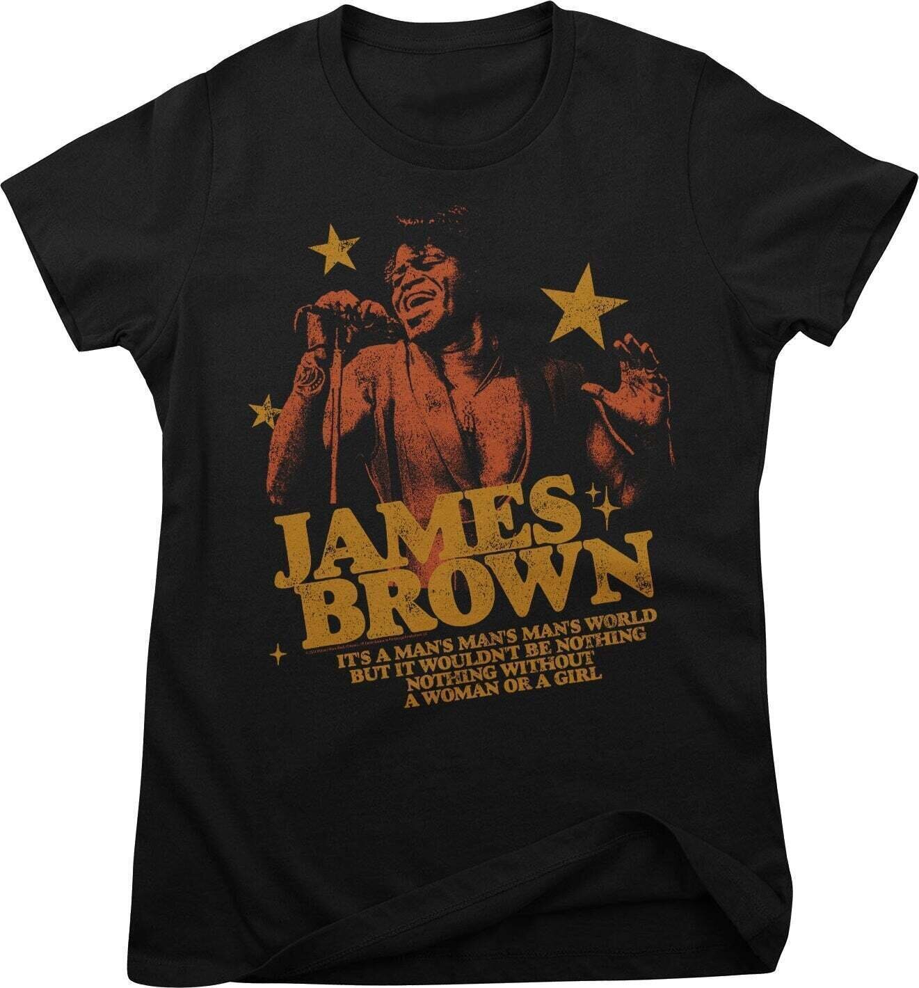 T-Shirt James Brown It's a Man's World Black L Ladies T-Shirt