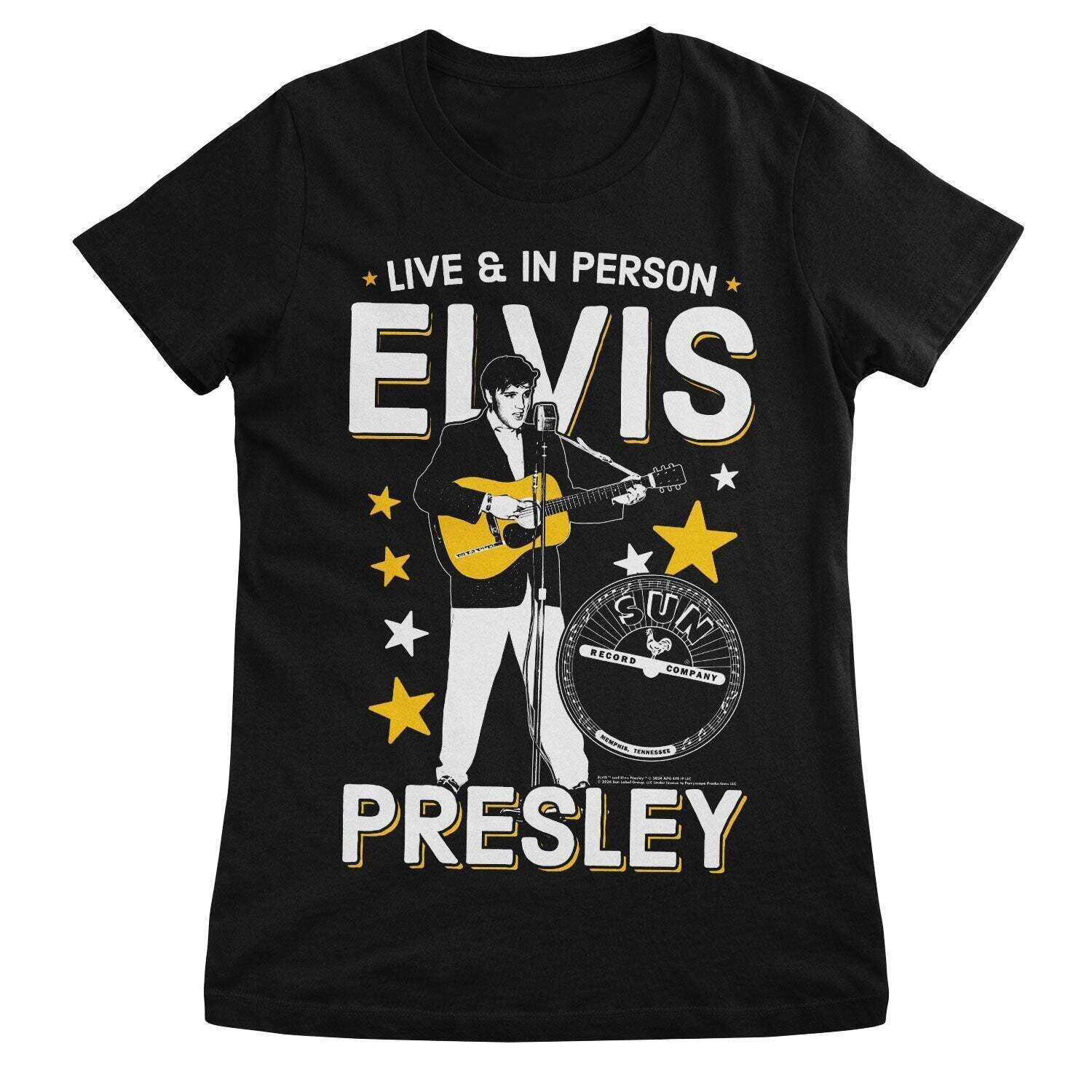 Skjorte Elvis Presley Live & In Person Black S Dame Skjorte