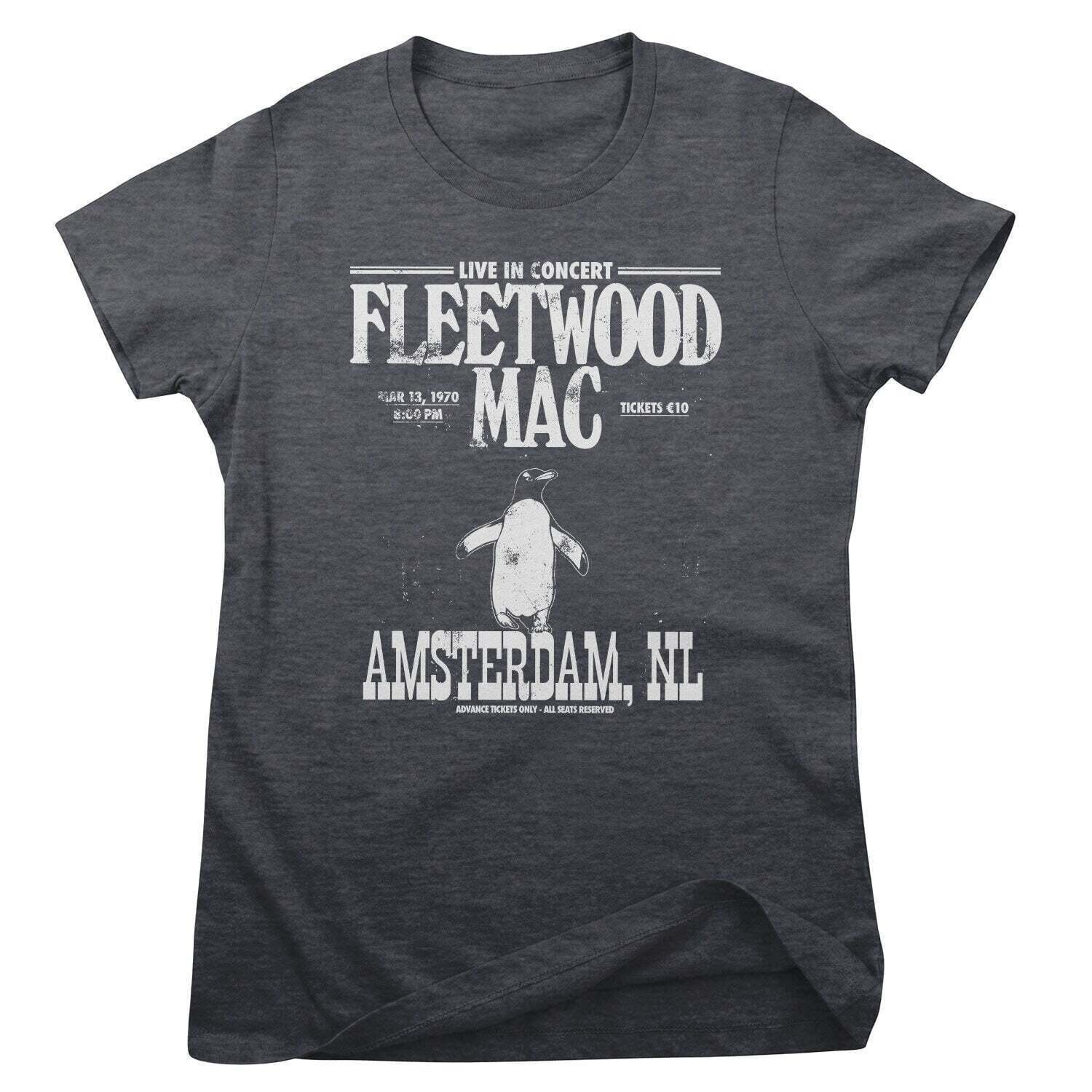 Camiseta de manga corta Fleetwood Mac Amsterdam 1970 Dark Heather 2XL De mujer Camiseta de manga corta