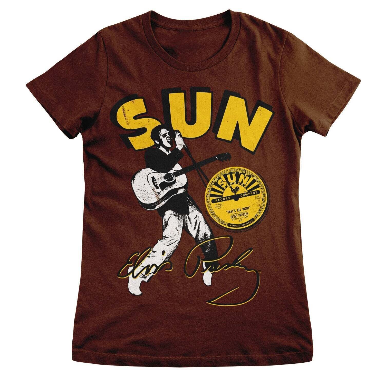 T-shirt Elvis Presley Sun Records Brown XL Feminino T-shirt
