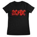 AC/DC Distressed Logo Black L De mujer Camiseta de manga corta