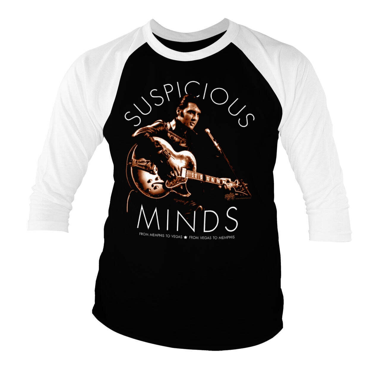 T-särk Elvis Presley Suspicious Minds White/Black 2XL T-särk