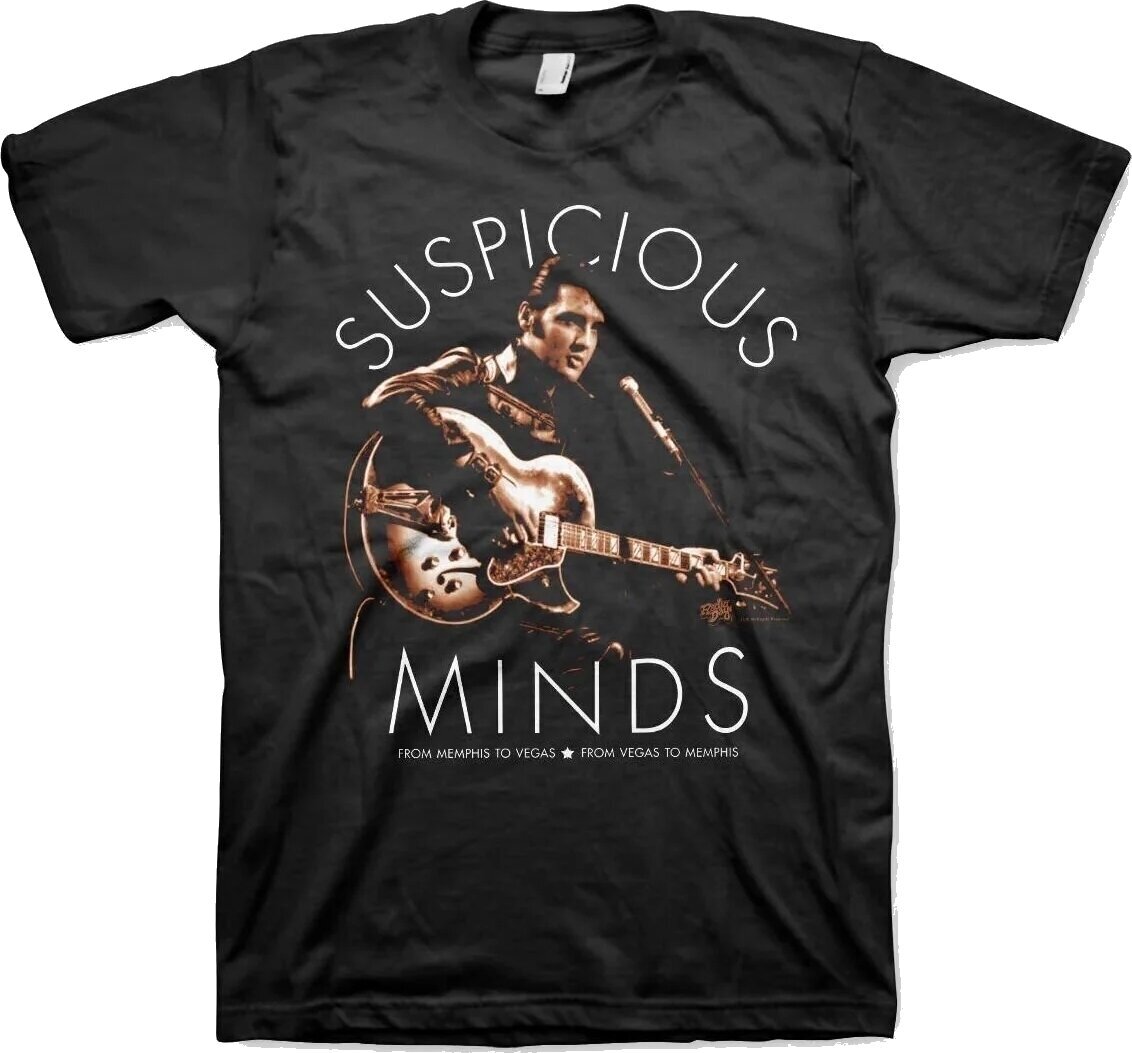 Skjorte Elvis Presley Suspicious Minds Black 3XL Skjorte