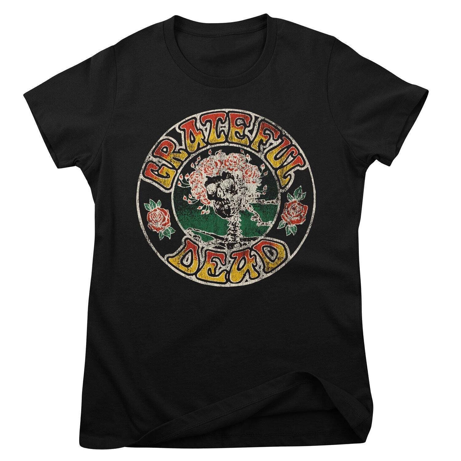 T-Shirt Grateful Dead Skull & Roses Black L Ladies T-Shirt