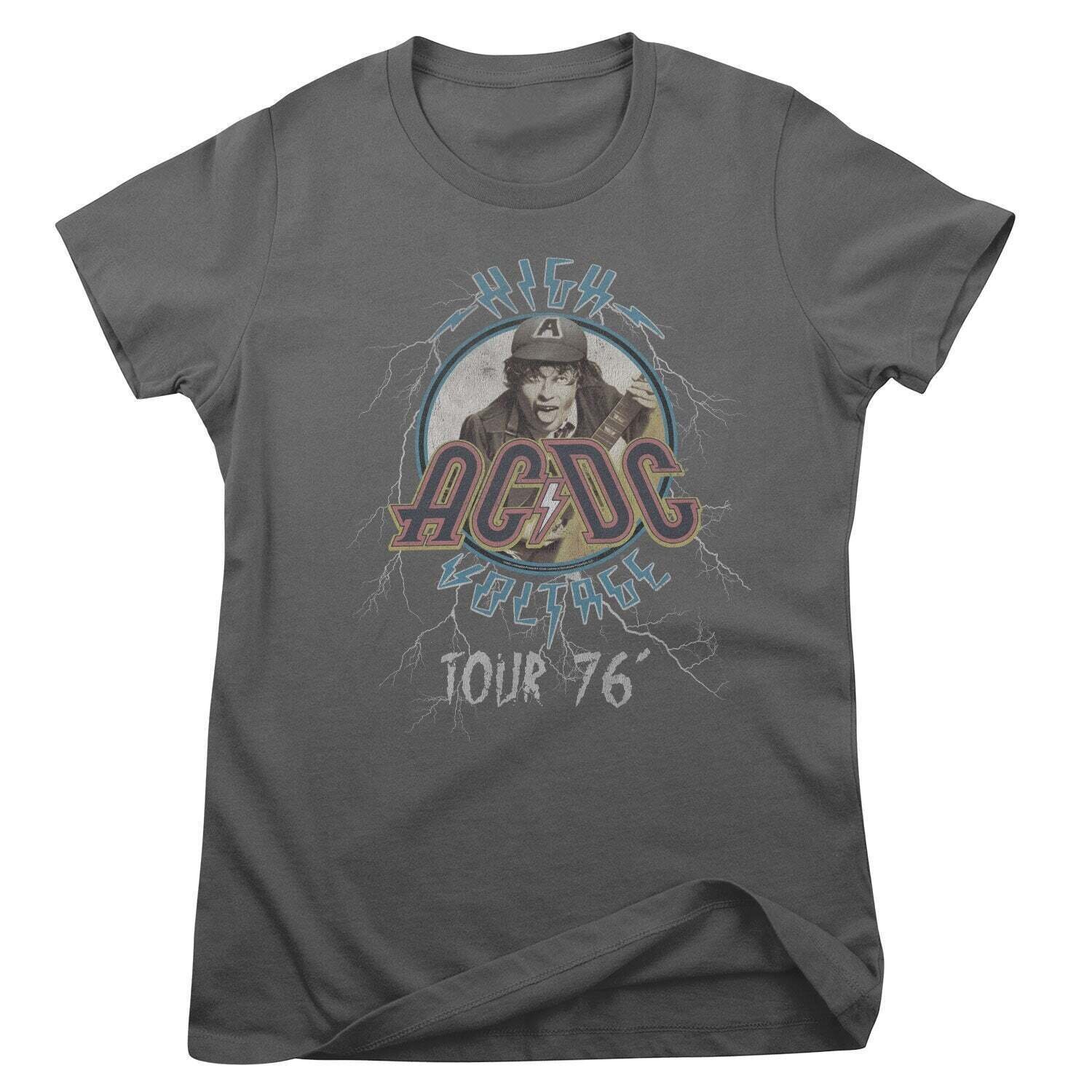 Skjorte AC/DC High Voltage Tour 76' Dark Grey M Dame Skjorte