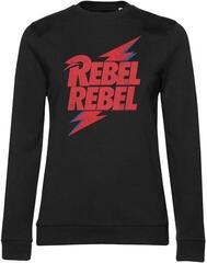 Hoodie David Bowie Rebel Rebel Black 2XL Ladies Hoodie