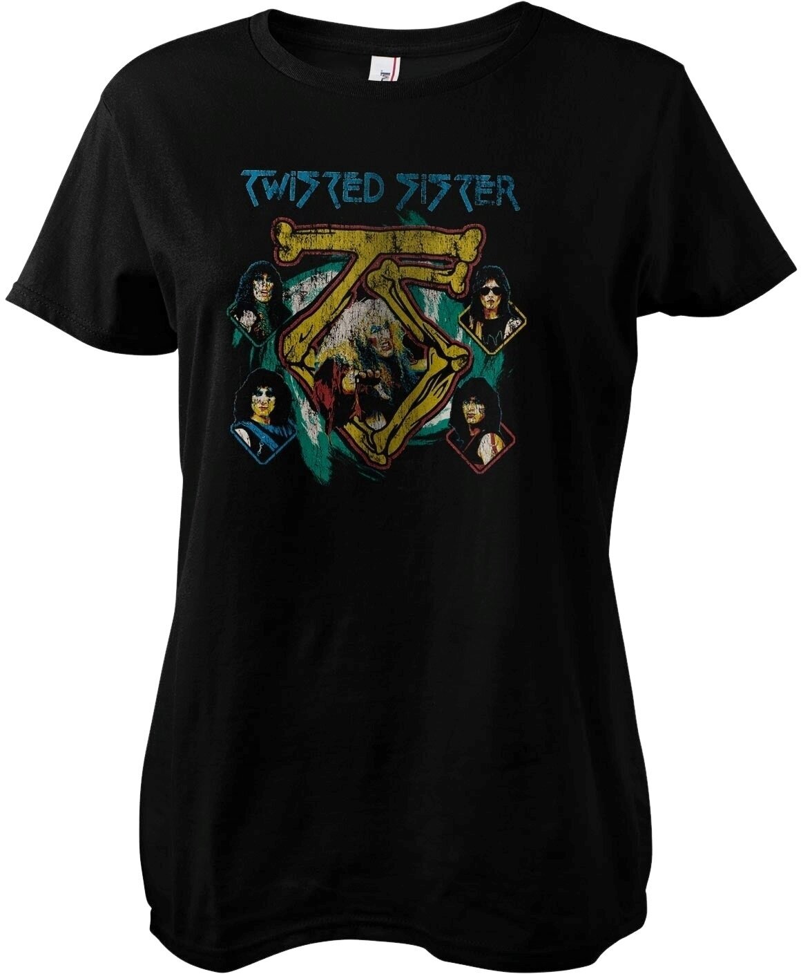 T-shirt Twisted Sister Vintage Band Black XL Feminino T-shirt
