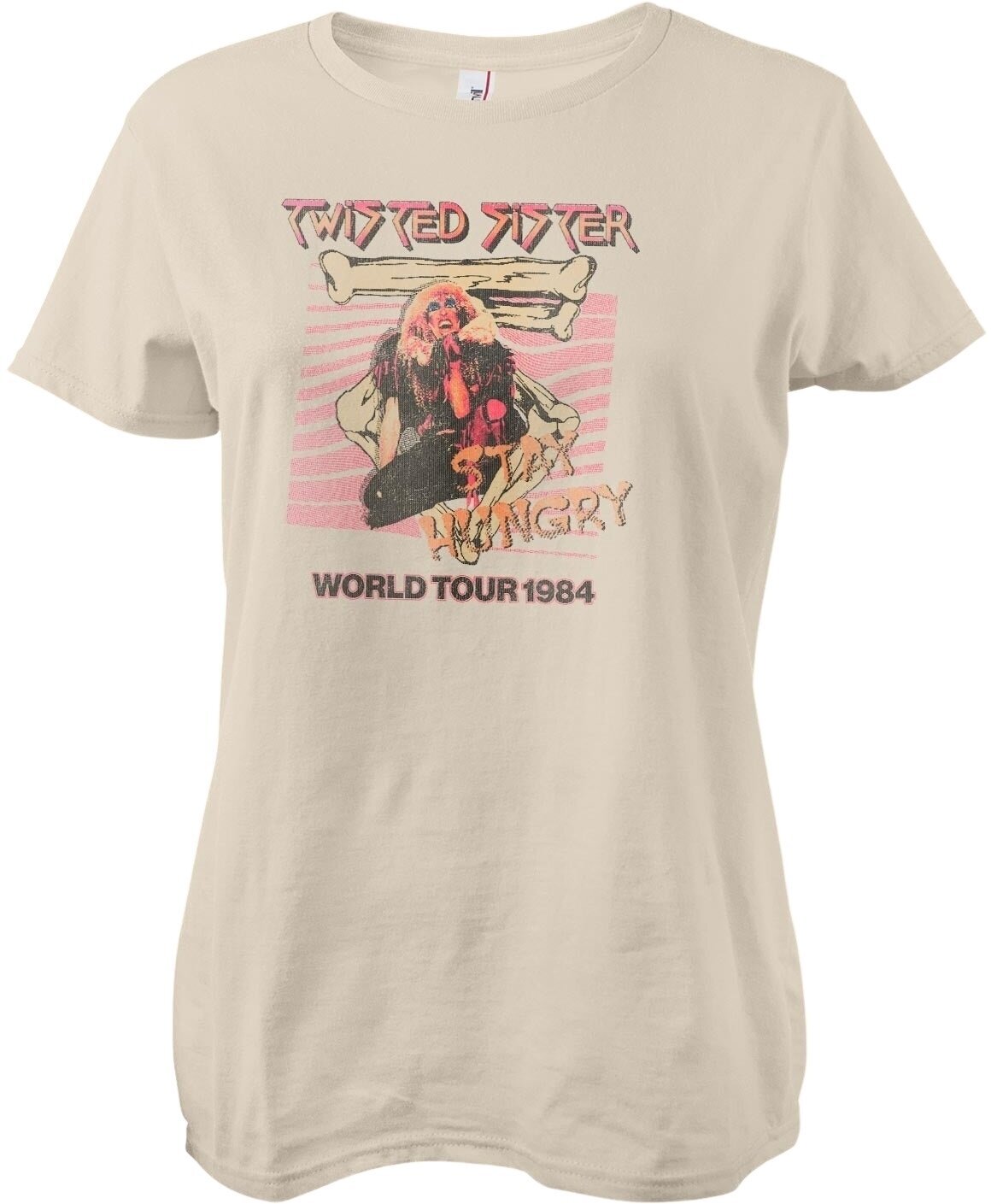 T-Shirt Twisted Sister World Tour 1984 Khaki L Damen T-Shirt