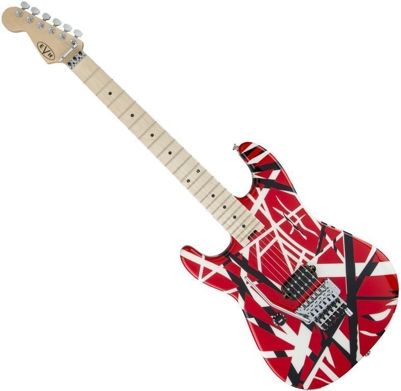 Guitarra elétrica EVH Striped Series MN Red Black and White Stripes