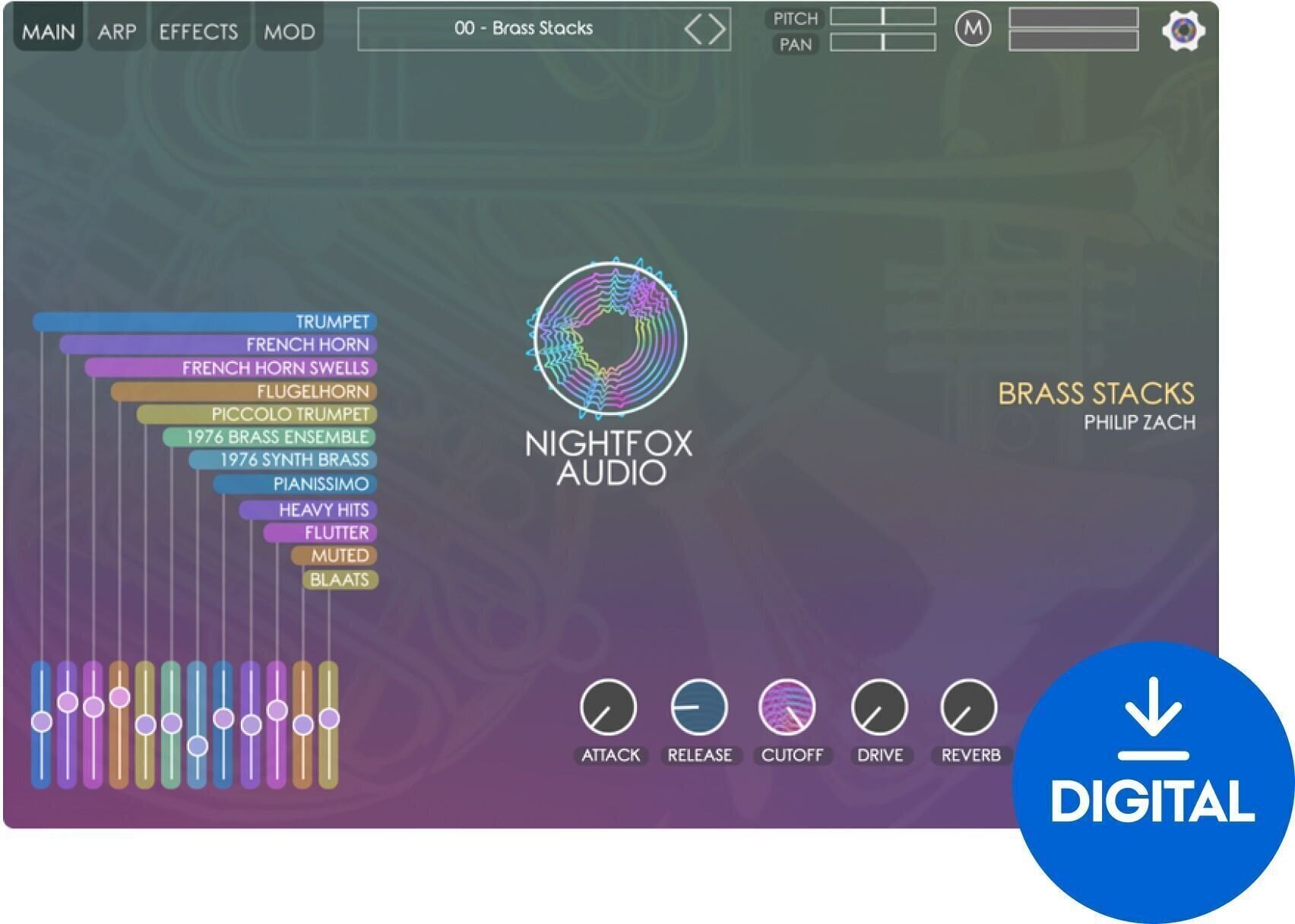 VST Instrument Nightfox Audio Brass Stacks (Digitalni proizvod)