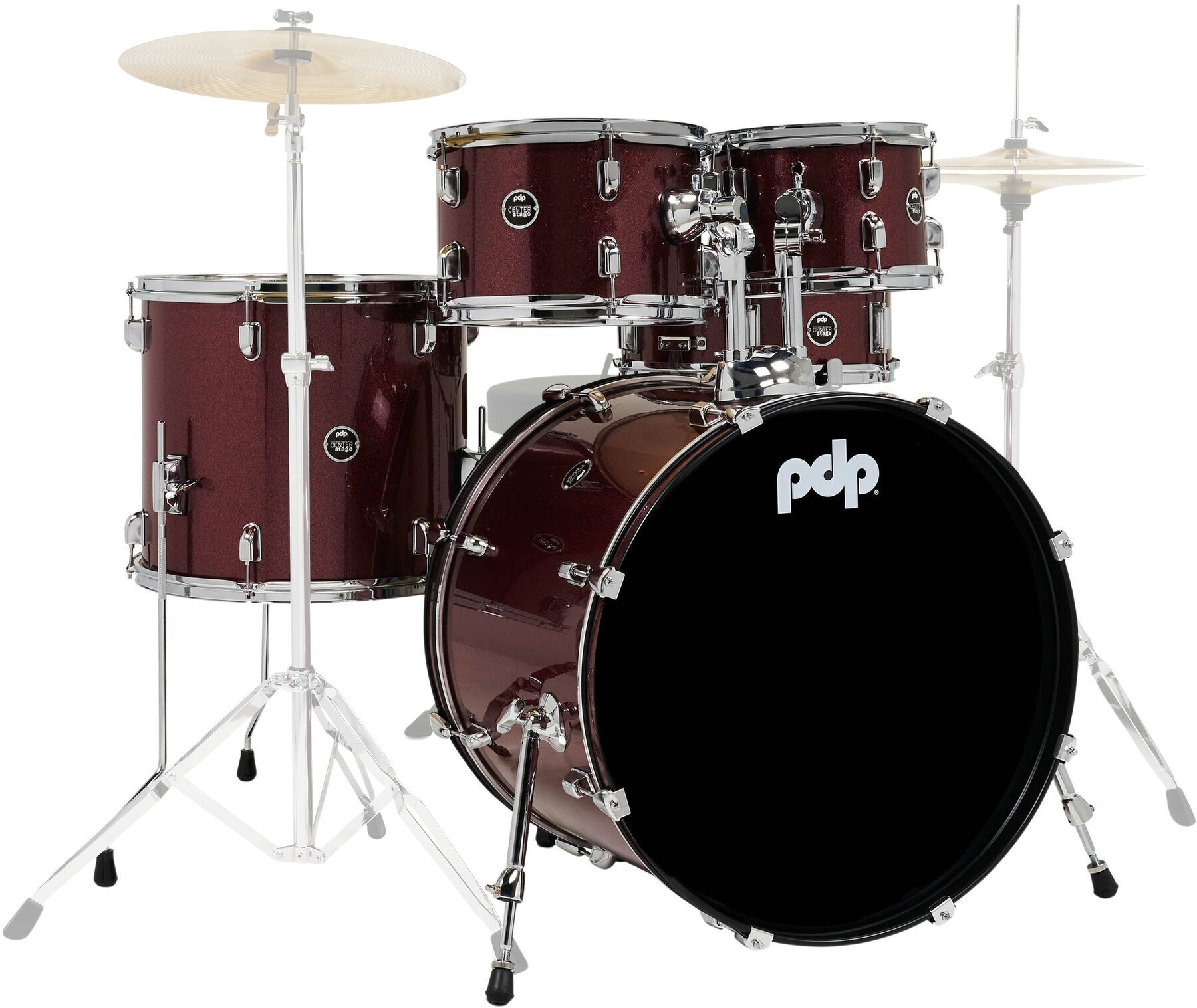 Akustická bicí sada PDP by DW CENTERstage 22'' Ruby Red Spark Akustická bicí sada
