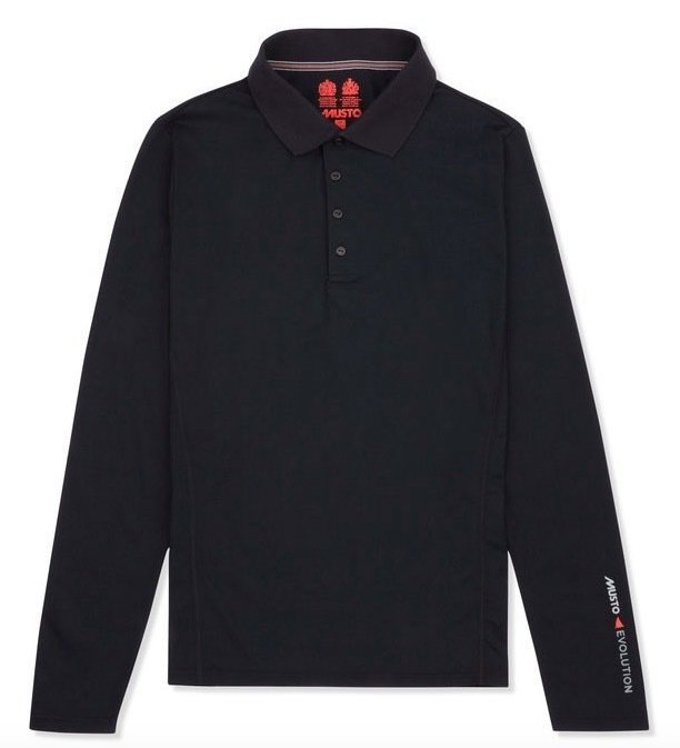 T-Shirt Musto Evolution Sunblock LS Polo T-Shirt Black M