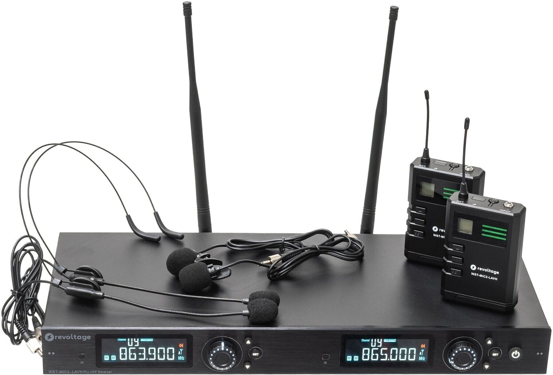 Belaidis rinkinys Revoltage WST-MIC2-LAVH Dual Wireless Lavalier Microphone and Headset System