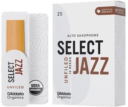 Тръстикова пластинка за алт саксофон Rico Organic Select Jazz Unfiled 2 Soft 10-pack Тръстикова пластинка за алт саксофон - 1