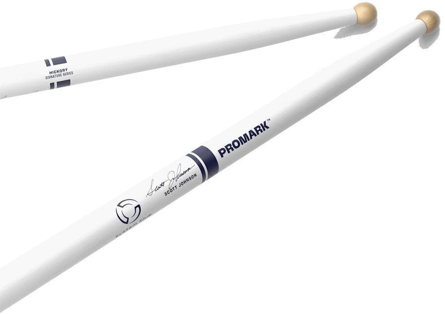 Bacchette Batteria Pro Mark TXDC17W-WHITE Scott Johnson Painted White Bacchette Batteria