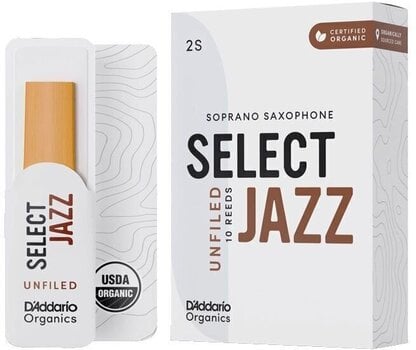 Reed til sopransaxofon Rico Organic Select Jazz Unfiled 2 Hard 10-pack Reed til sopransaxofon - 1
