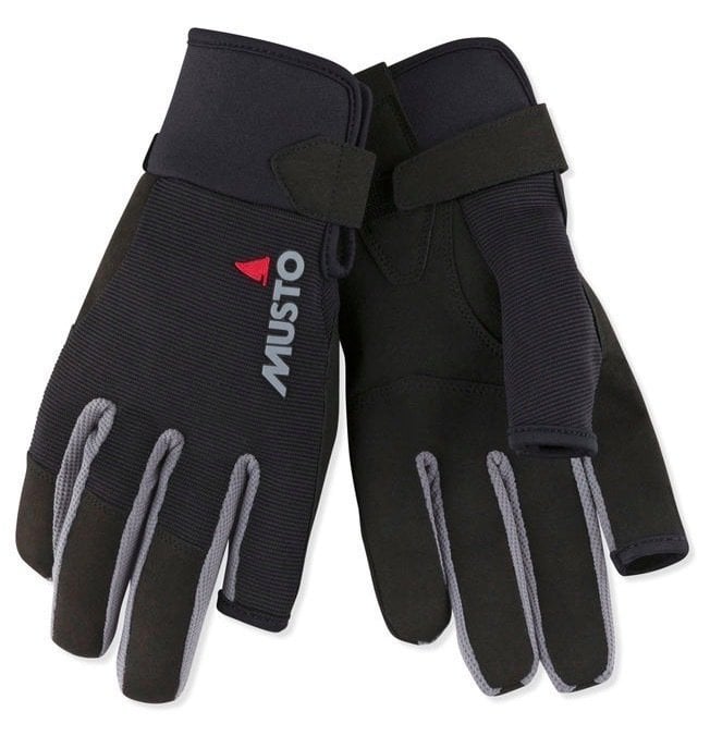 Black Musto Essential Long Finger Sailing Gloves 2018