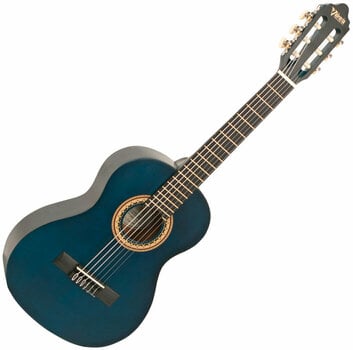 Класическа китара с размер 1/2 Valencia VC202 1/2 Transparent Blue - 1