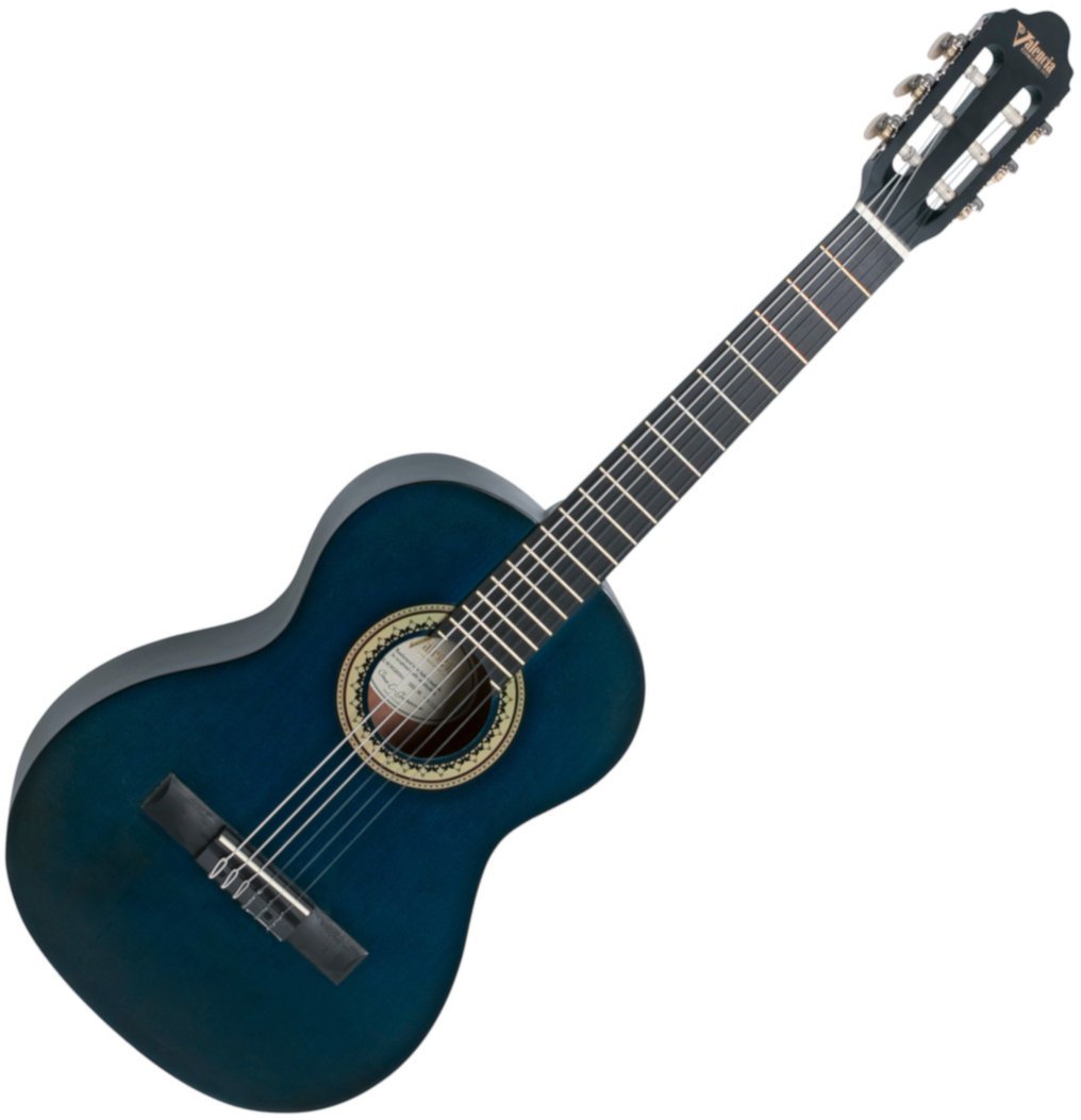 Guitarra clássica Valencia VC203 3/4 Transparent Blue