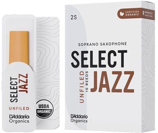 Jezičak za sopran saksofon Rico Organic Select Jazz Unfiled 3 Hard 10-pack Jezičak za sopran saksofon