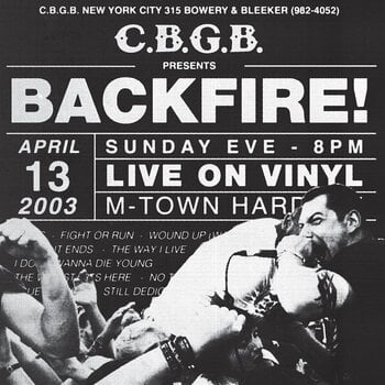 Vinyl Record Backfire! - Live At CBGB's (Limited Edition) (Clear with Black Splatter Coloured) (LP) - 1