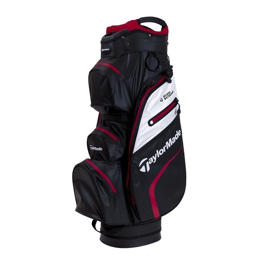 Golfbag TaylorMade Deluxe Waterproof Black/White/Red Cart Bag 2019