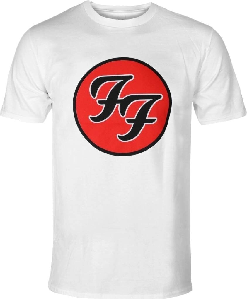 Camiseta de manga corta Foo Fighters FF Logo White 2XL Camiseta de manga corta