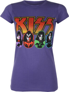 T-Shirt Kiss Logo, Faces & Icons Purple XS Ladies T-Shirt - 1