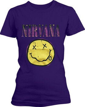 T-Shirt Nirvana Xerox Happy Face Pink Purple XS Ladies T-Shirt - 1