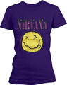 Nirvana Xerox Happy Face Pink Purple S Ženske Majica
