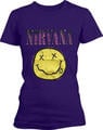 Nirvana Xerox Happy Face Pink Purple M Naiste T-särk