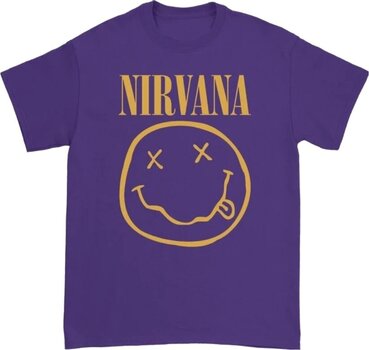 T-shirt Nirvana Yellow Happy Face Purple L Feminino T-shirt - 1