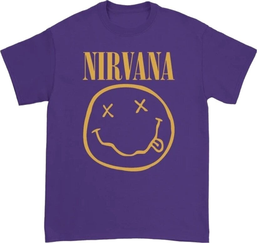 T-Shirt Nirvana Yellow Happy Face Purple 2XL T-Shirt