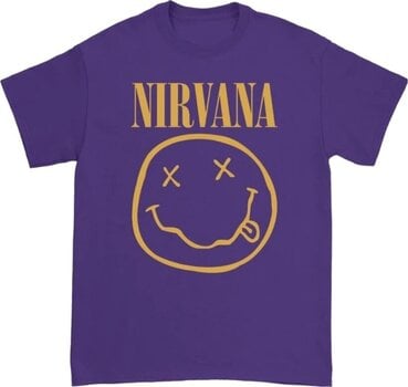 T-Shirt Nirvana Yellow Happy Face Purple 3XL T-Shirt - 1