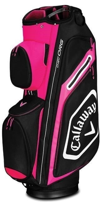 Golftas Callaway Chev Org Pink/White/Black Cart Bag 2019