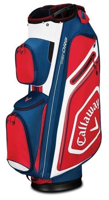 Golfbag Callaway Chev Org Red/Navy/White Cart Bag 2019
