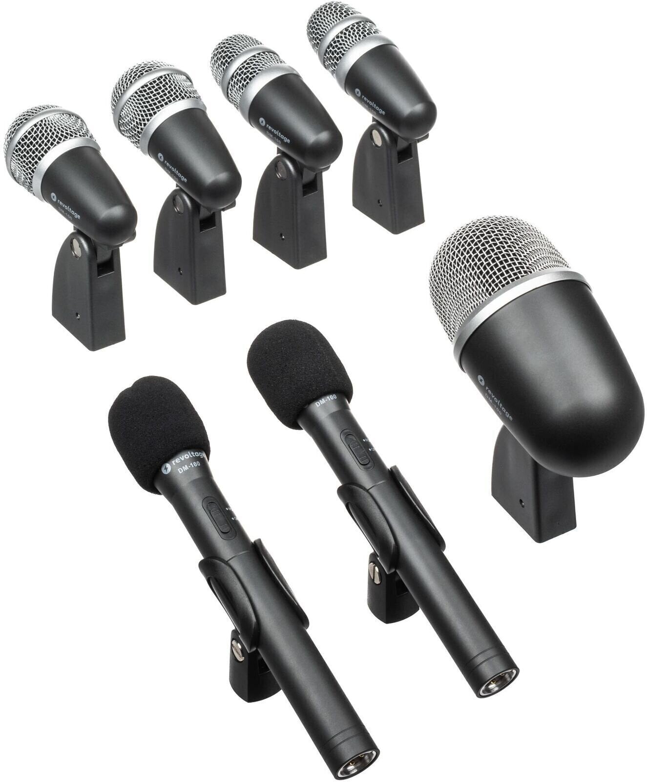 Juego de micrófonos para batería Revoltage DM-100 Juego de micrófonos para batería