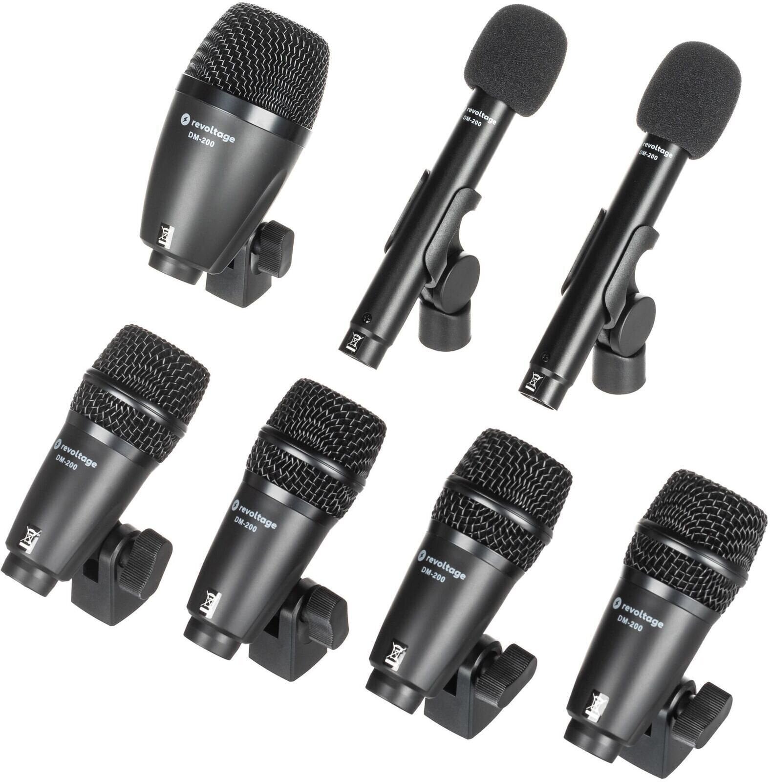 Juego de micrófonos para batería Revoltage DM-200 Juego de micrófonos para batería