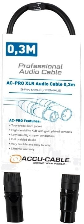 Микрофонски кабл Accu Cable AC-PRO 0,3 m Микрофонски кабл